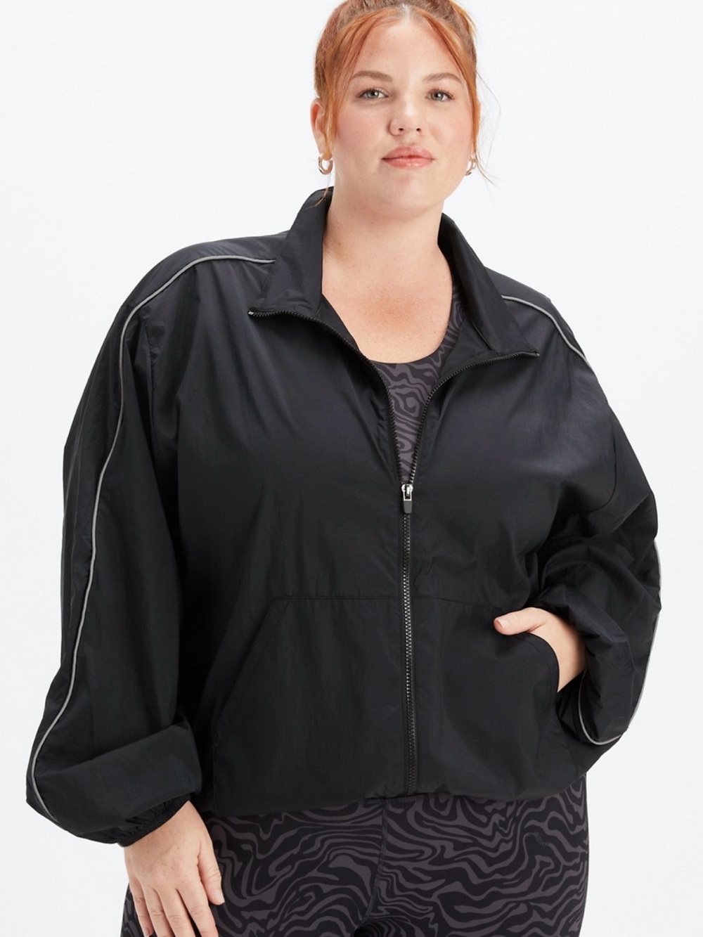 Fabletics Oversized Flyweight Windbreaker Jacket Black XXL/1X